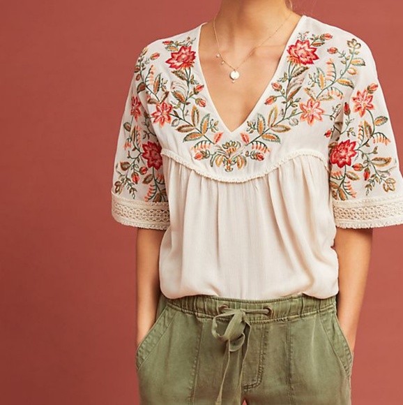 Anthropologie Tops - ❌SOLD❌ Jumel Embroidered Blouse by Ranna Gill
